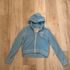 Cropped Hollister zip-up hoodie